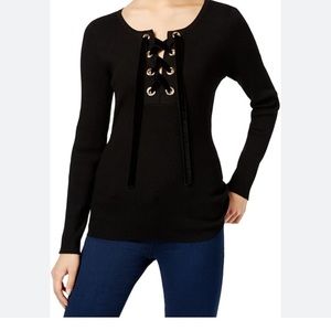 International concepts INC for Macys front laced sweatshirt
